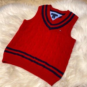 Tommy Hilfiger Red and Navy Vest Size 3T